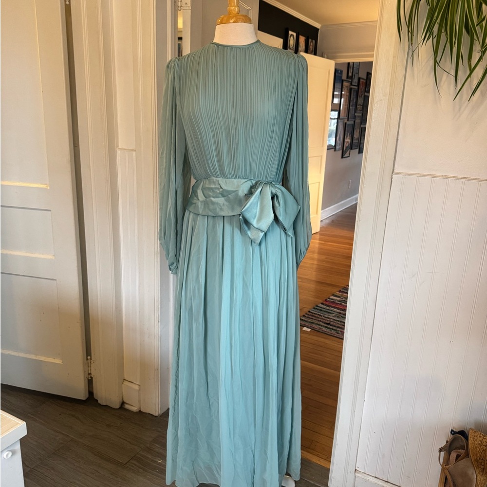 True Vintage 1970s Dusty Teal Dress